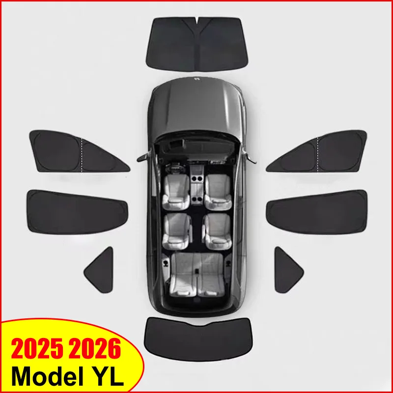 for Tesla Model Y YL 2026 Sunshade Front Rear Side Window Sun Shade Windshield Sun Visor Outdoor Camping Privacy Car Accessories