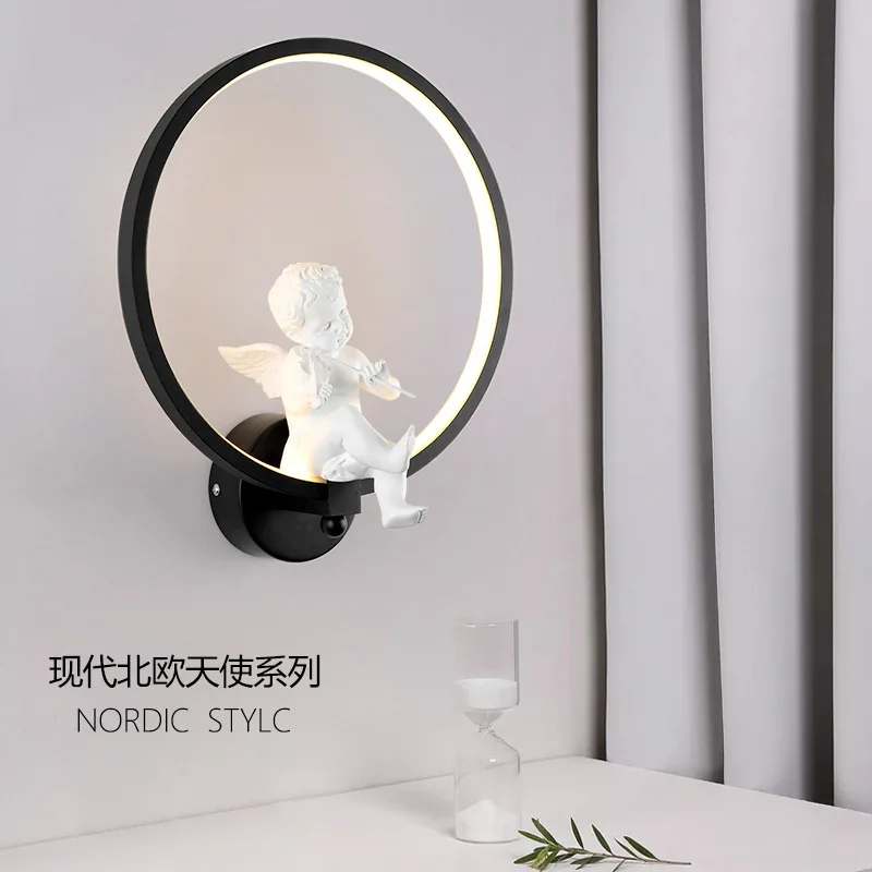 

Creative Angel Wall Lamp Fixture Led Modern for Home Bedroom Living Room Bedside Light Children's Room Night Lighting Decoration