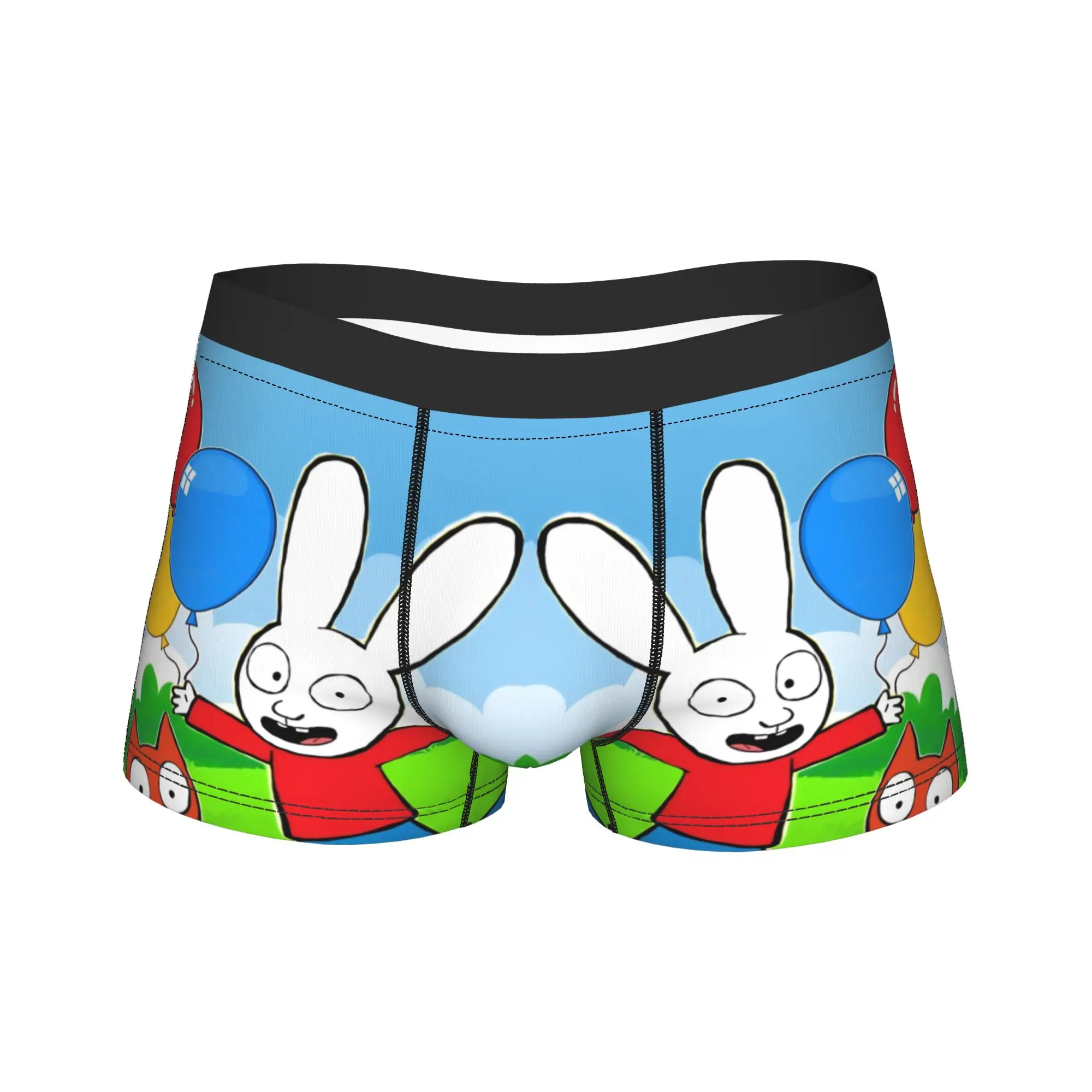 Men Simons Rabbit Boxer Briefs Shorts Panties Polyester Underwear French Cartoon Homme Hot S-XXL Underpants