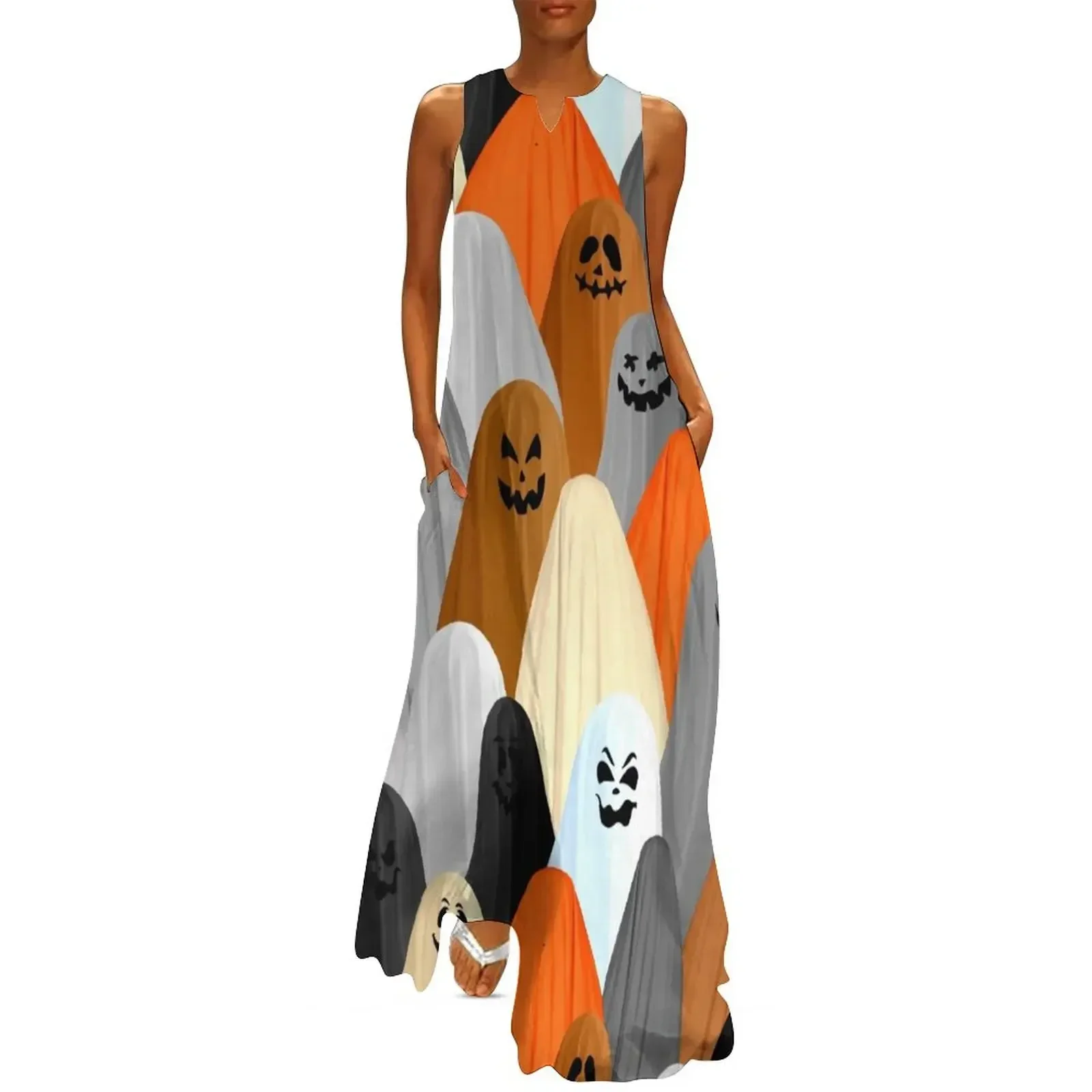 

Halloween 2023 Ghost Pattern Smile Scary Design shirts decor popular demand Long Dress summer dresses Dress