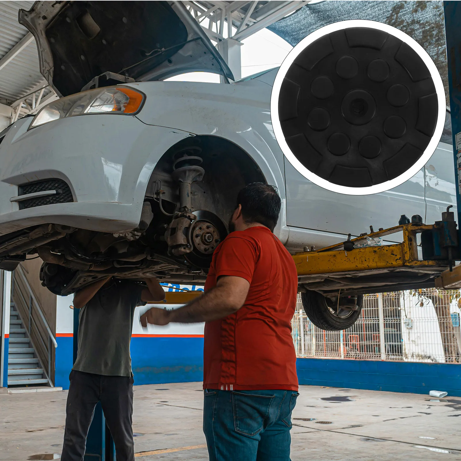 

1pcs Lift Rubber Pad Durable Round Design Stable Shock Absorption Car Jack Adapter Four Seasons Repair Tools Heavy