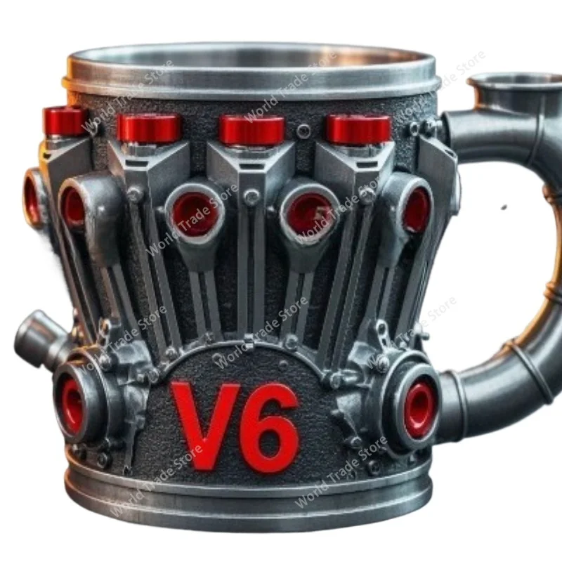 

Для украшения двигателя, креативное украшение механической кружки, художественное украшение чашки V6 из смолы