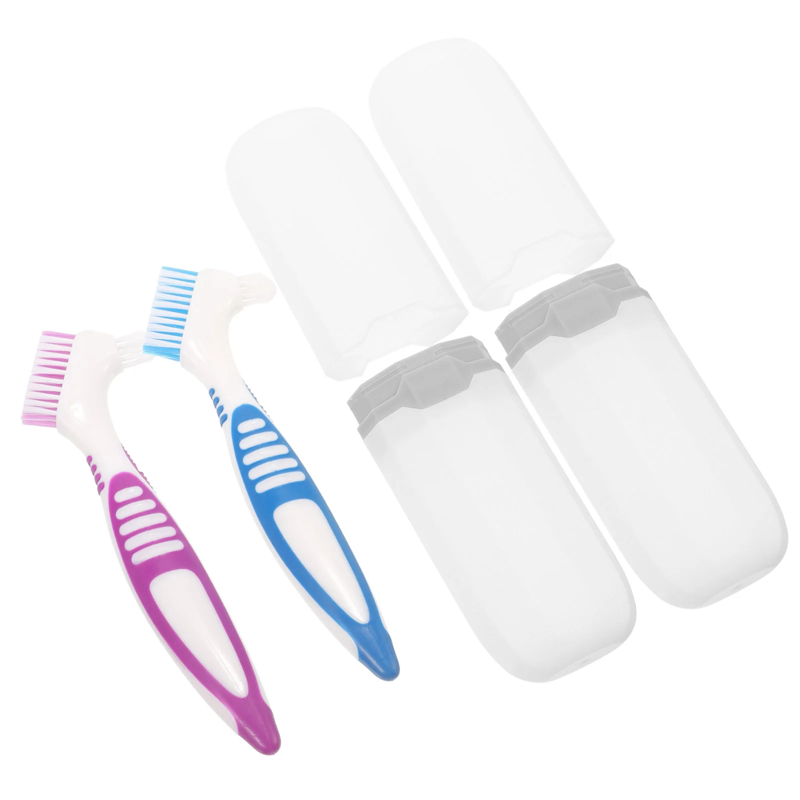 2 Sets Travel Portable Toothbrush and Storage Box Cleanser Household Mini Dental Plastic Small Multi-functional Newborn