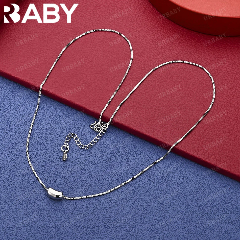 

URBABY 925 Sterling Silver Simple Thin Chain Necklace For Women Creativity Gifts Street All-match Party And Daily Wear