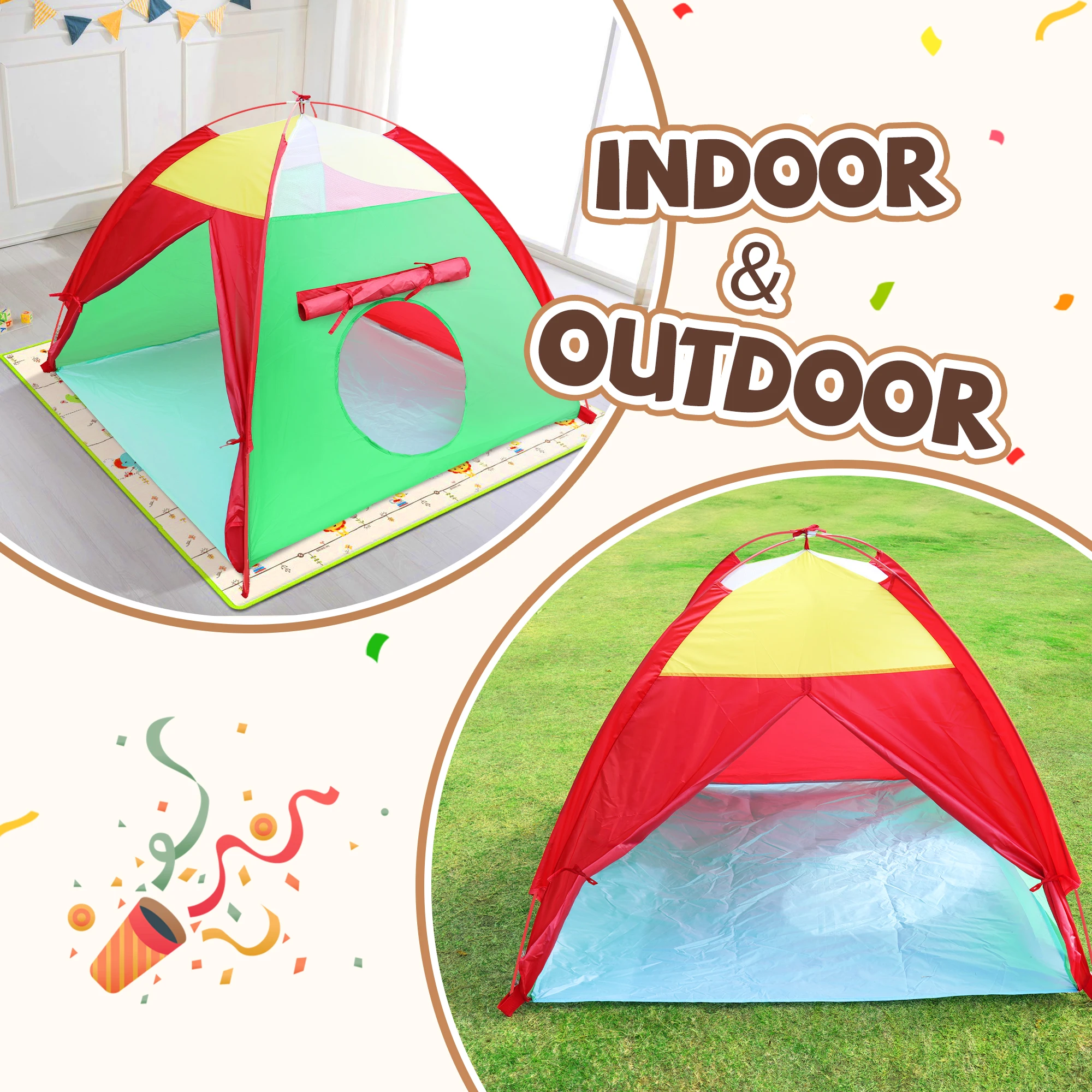 Tente de jeu pour enfants, maison de jeux pour garçons et filles, ensemble de tente de plage pop-up imaginative pour tout-petits, cadeau amusant d'intérieur et d'extérieur