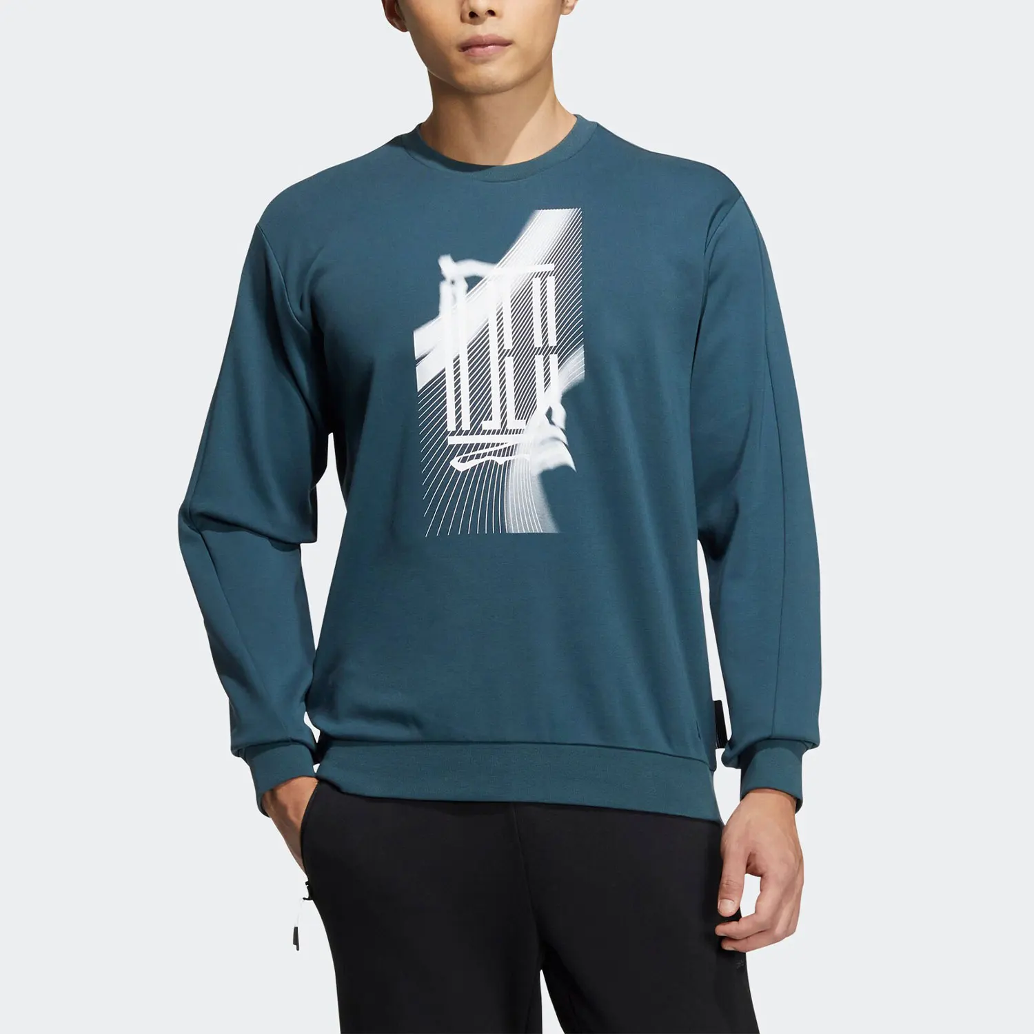 Sudadera con capucha y cuello redondo para hombre Adidas Authentic WJ LOGO SWT Wuji Series IA8184