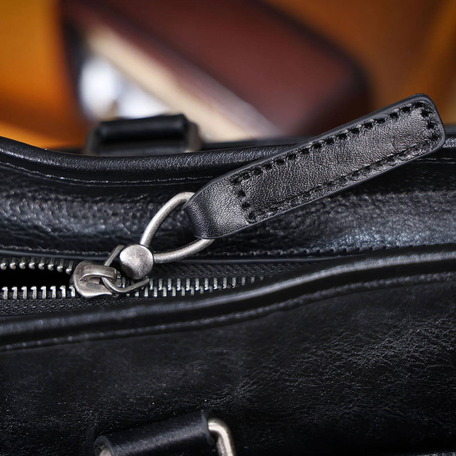 S.WORKER Premium Echtleder Business-Handtasche Herren 14" Laptop-Tasche Vollnarbenleder-Aktentasche für Arbeit & Business – Detail 14