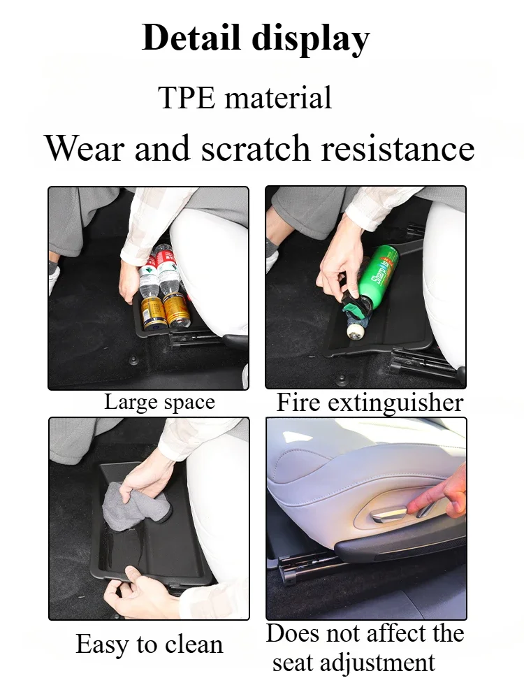 For XPeng G6 2023 2024 Car Under Seat Storage Box Front Row Seat Lower Organizer Hidden Drawer Trash Bin Car Interior Accessory detail image 3