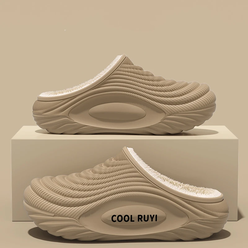 دافئ طويل أفخم مقاوم للماء إيفا شبشب منزل النساء 2025 الشتاء لينة سميكة القاع عدم الانزلاق النعال المنزل زوجين فروي الشرائح