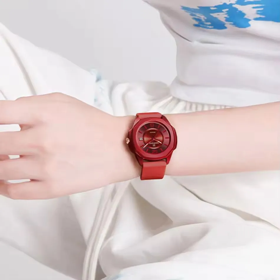 NAVIFORCE 7107 Mode frauen Quarzuhr Einfache Kalender Casual Sport Wasserdichte Silikon Armband Damen Armbanduhr reloj mujer