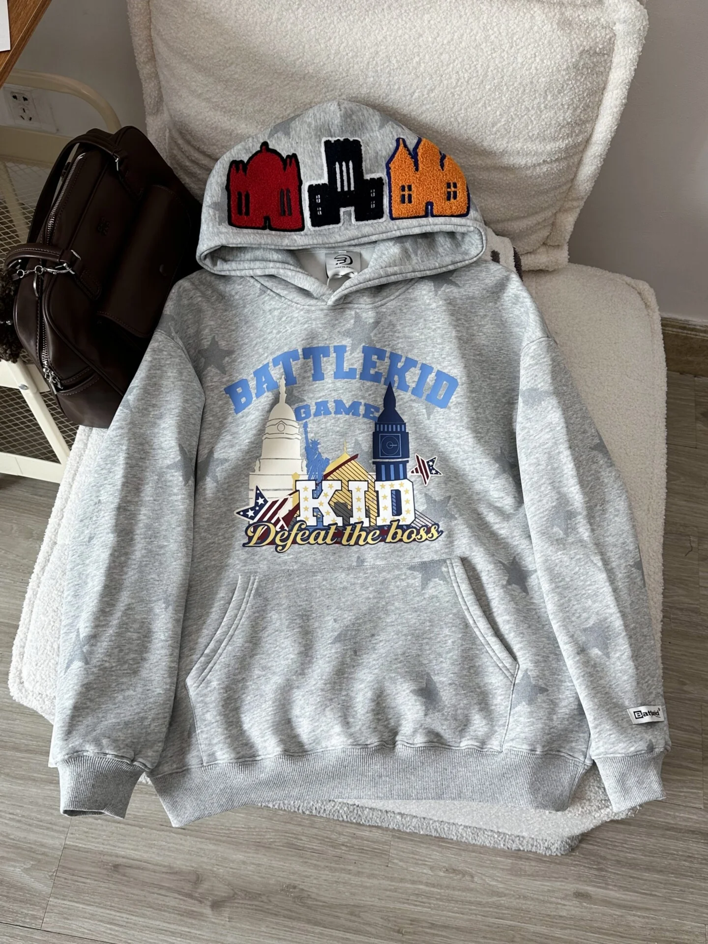 Retro American Star Letter Embroidery Hoodie Sweatirt ex Spring Autumn New Sle Couple Outerwear Casual Cotton Long Sl...