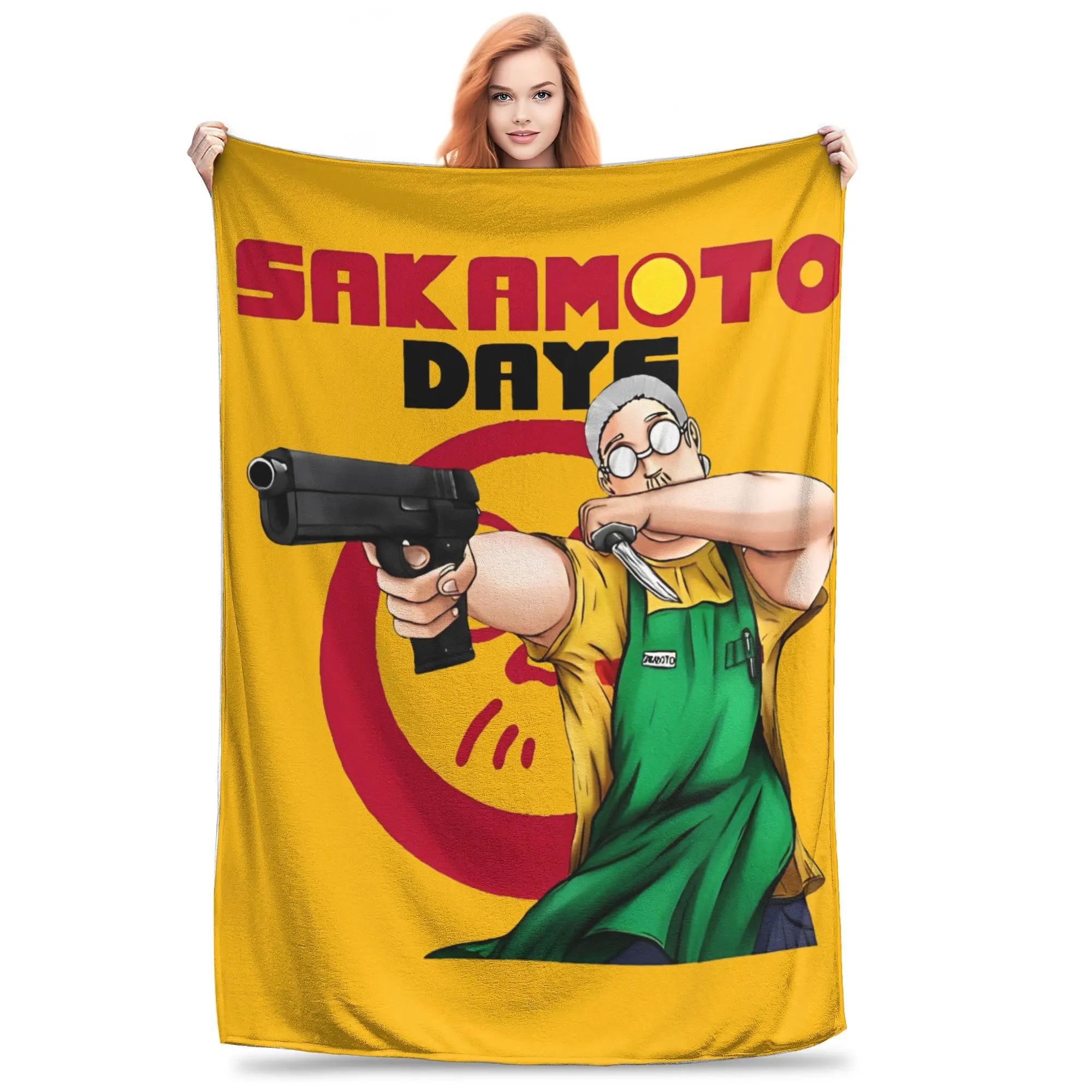 Cool Pose Taro Sakamoto Days Active Blankets  Wool Vintage Soft Throw Blanket for Bed Sofa Decoration