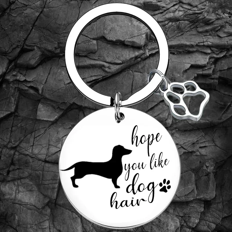 Hope You Like Dog Hair Keychain Dog Lover Gifts Key Rings animal Dachshund Lover Gifts