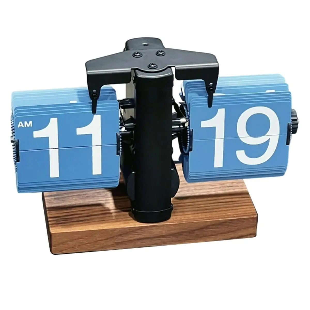 A32I 24H Table Clock Mechanical Automatic Page Turning Clock Retro Decoration Living Room Bedroom Office Desktop Decoration