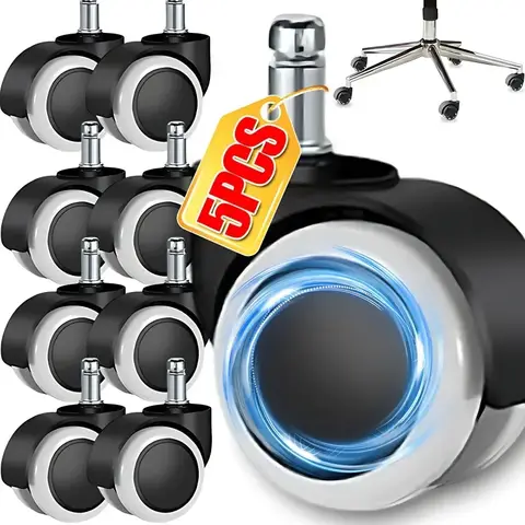 5/1PCS เก้าอี้ล้อเลื่อนเปลี่ยน Soft Mute โต๊ะล้อเลื่อนสําหรับทํางานเก้าอี้ Heavy Duty ปลอดภัย Rolling Office เก้าอี้ล้อ