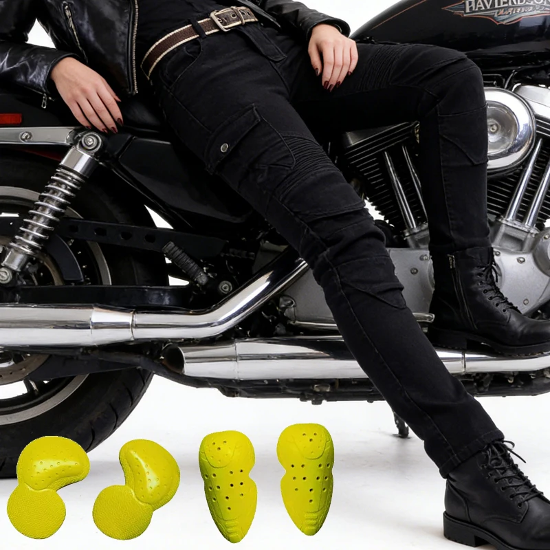 

All Season Women Motocross Riding Jeans Motorcycle Racing Pants Wear Resistant Protective Gear Universal 06