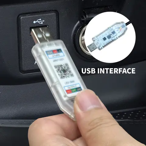 LED Car Foot Light com USB, lâmpada ambiente, controle remoto sem fio, controle de música, vários modos, luzes interiores automotivos, 4 em 1
