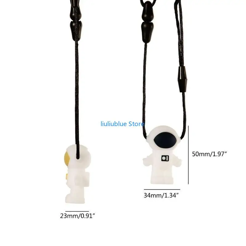 سيليكون رائد الفضاء عضاضة التوحد الحسية مضغ قلادة طفل التسنين لعبة 62CF #6