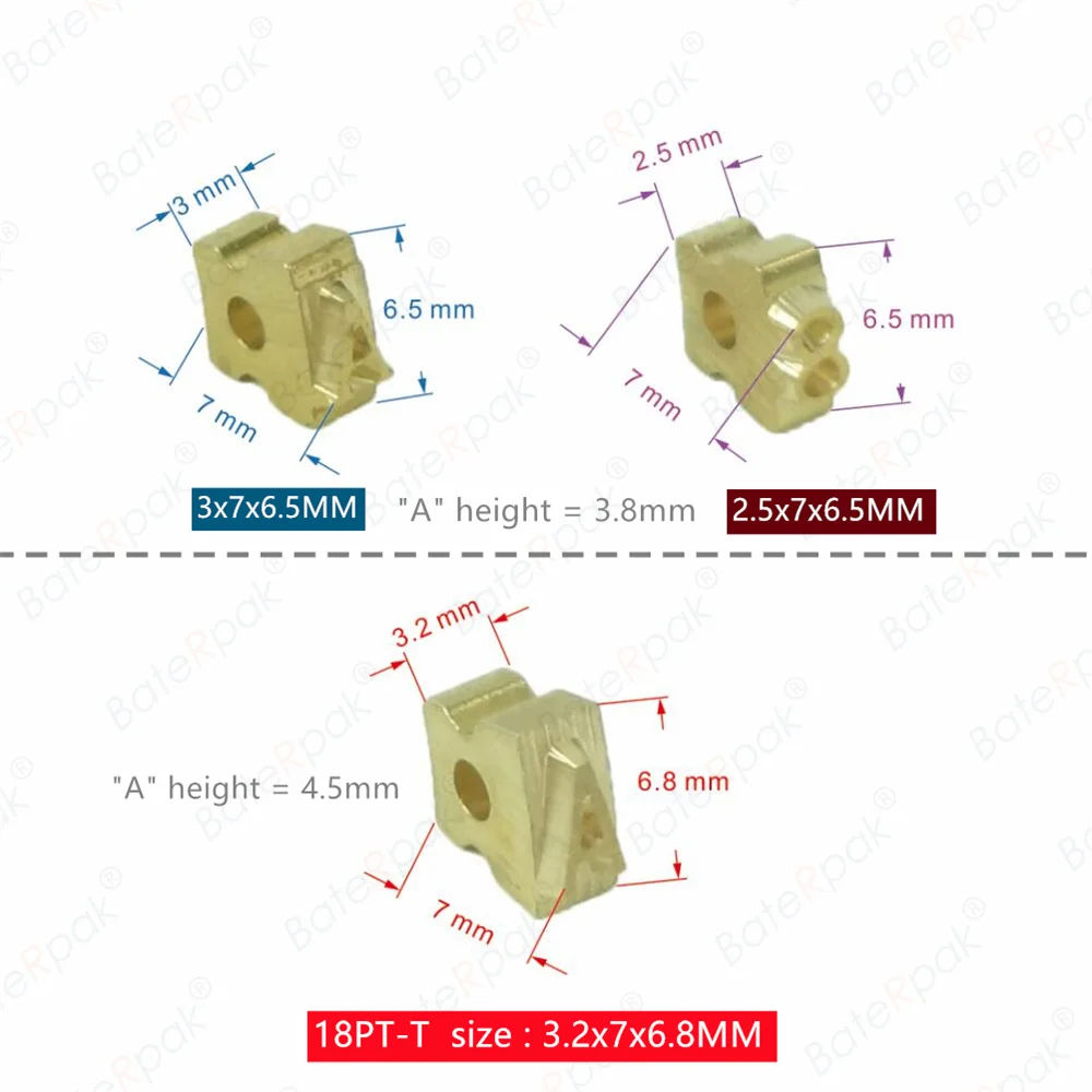 BateRpak DK1100  Solid Ink Coding Machine Hole Brass Letters 2.5x7x6.5MM,18PT-T Date Letters  3.2x7x6.8MM