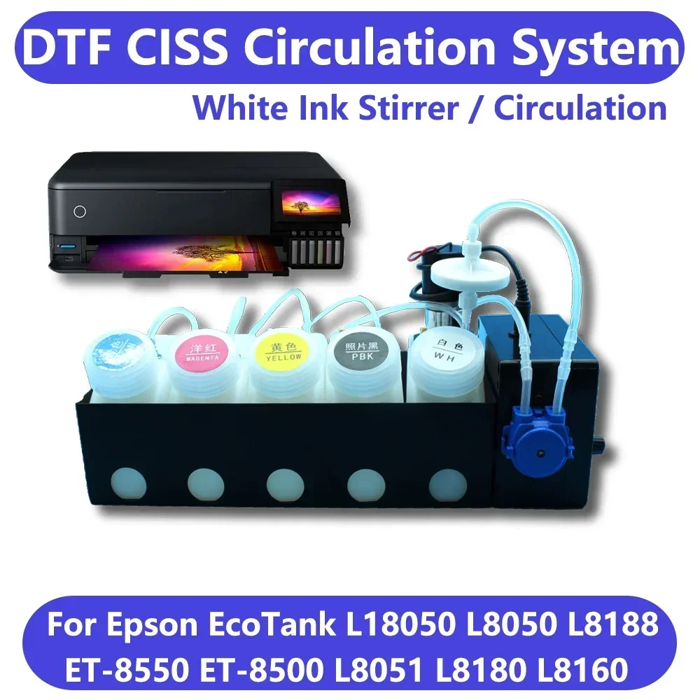 

L18050 L8050 DTF Modify CISS System Ink Kit For Epson Et8550 L1800 L800 XP600 i3200 4720 White Ink Tank DTF Conversion Kit