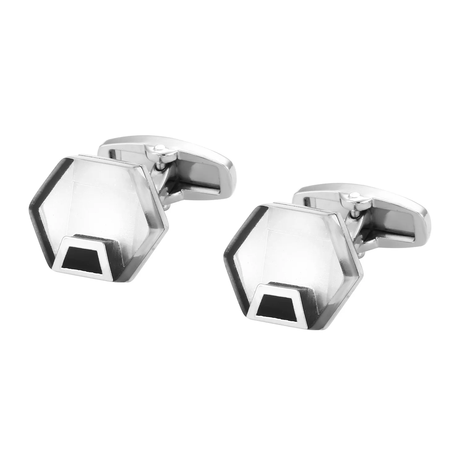 New Fashion Man Rhinestones Geometry Shape French Shirt Cufflinks For Man's Wedding Jewelry Copper Crystal Father Buttons