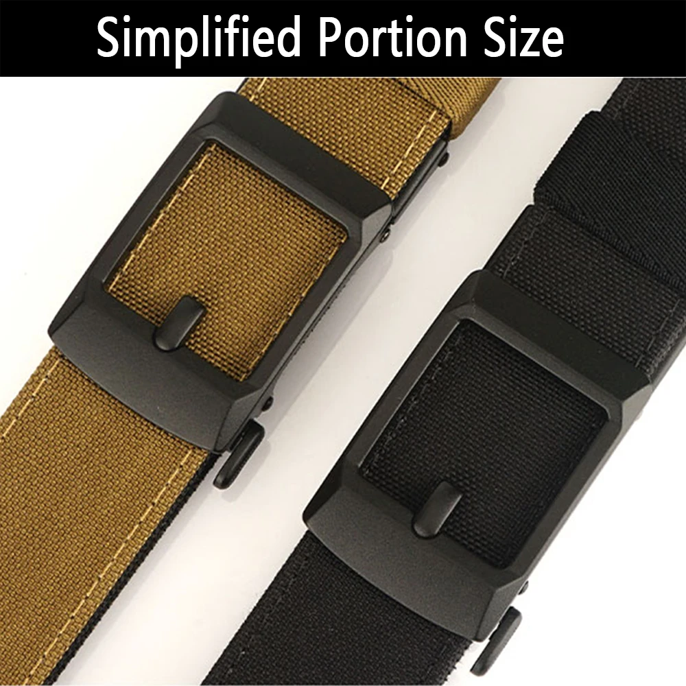 TUSHI Belt Hard Tactical Belt for Men Metal Automatic Buckle IPSC Gun Belt 1100D Nylon Military Belt Outdoor Sports Girdle Male