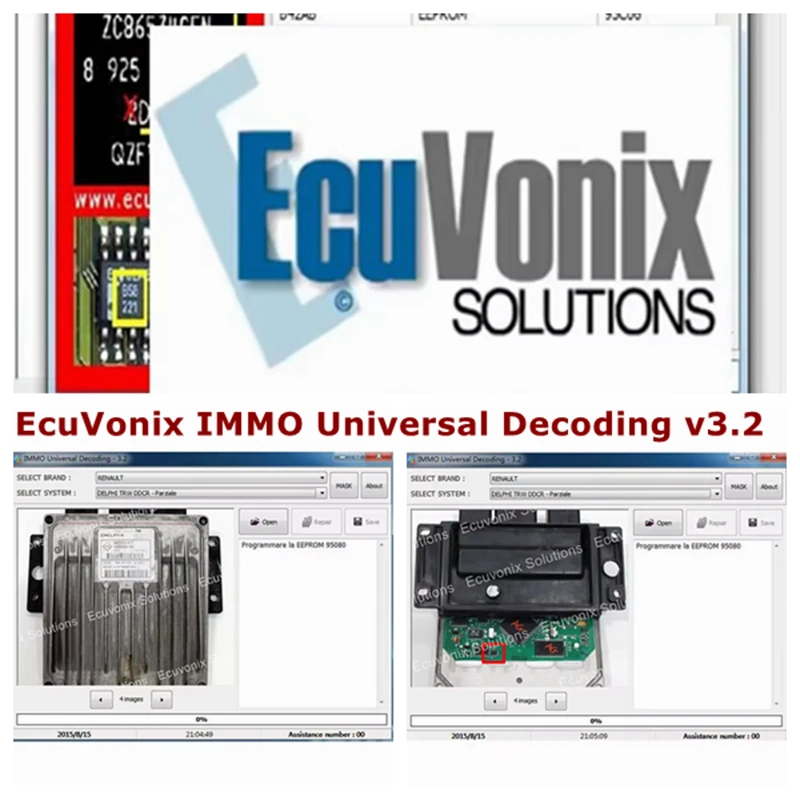 EcuVonix IMMO Universal Decoding v3.2 Remove IMMO Code Of ECU+Keygen For Unlimited Install car diagnostic software link 32GB USB