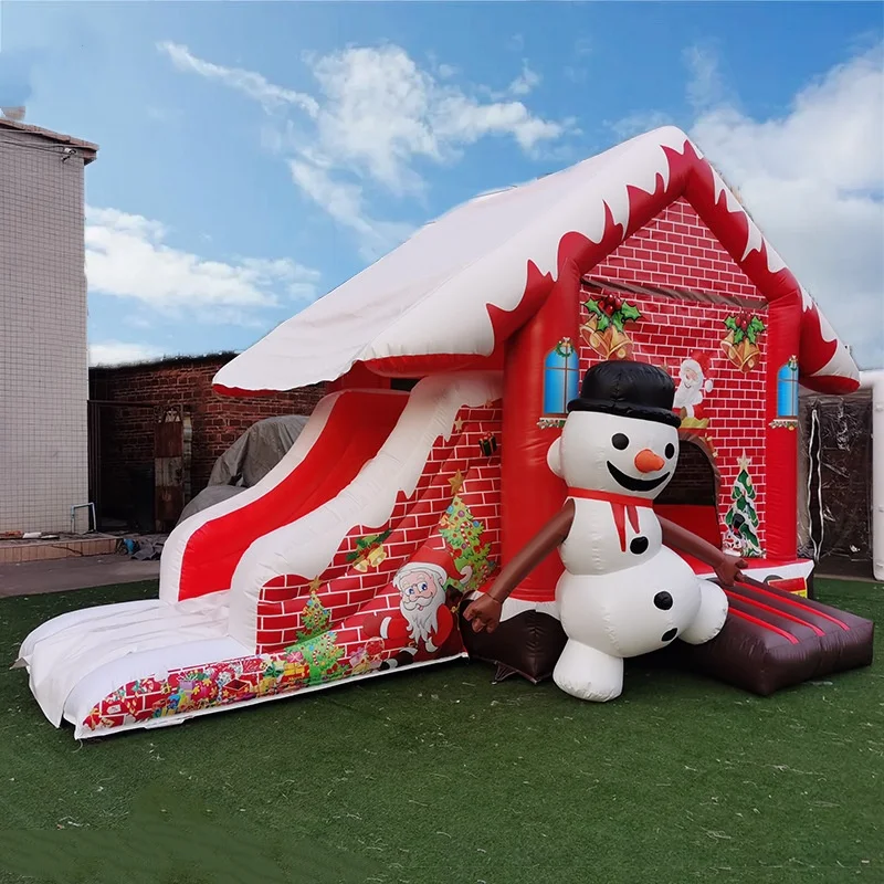 5.5x4x3.8M Commercial Festival Inflatable Trampoline Inflatable Bouncy Christmas Castle Bouncer for Party Business