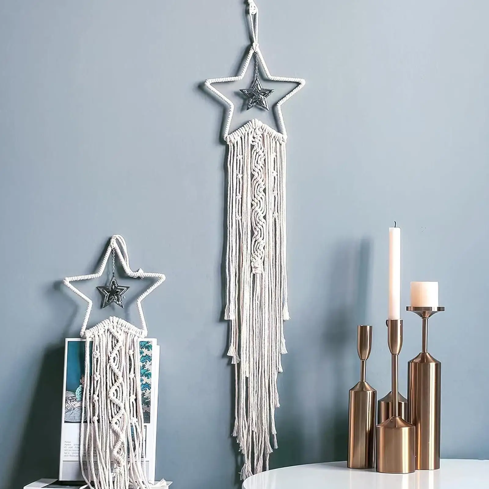 حلقات حرفية معدنية 8 بوصة على شكل نجمة حلقة حرف يدوية 5 قطع صائد الأحلام أداة ذاتية الصنع للحرف اليدوية قطع مركزية زهرية لحفلات أعياد الميلاد والزفاف