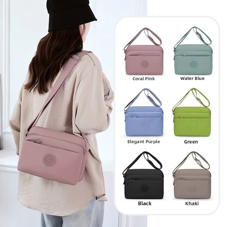 

Водостойкая нейлоновая женская сумка через плечо, повседневная универсальная маленькая квадратная сумка для телефона, сумка на одно плечо от пасторального цвета