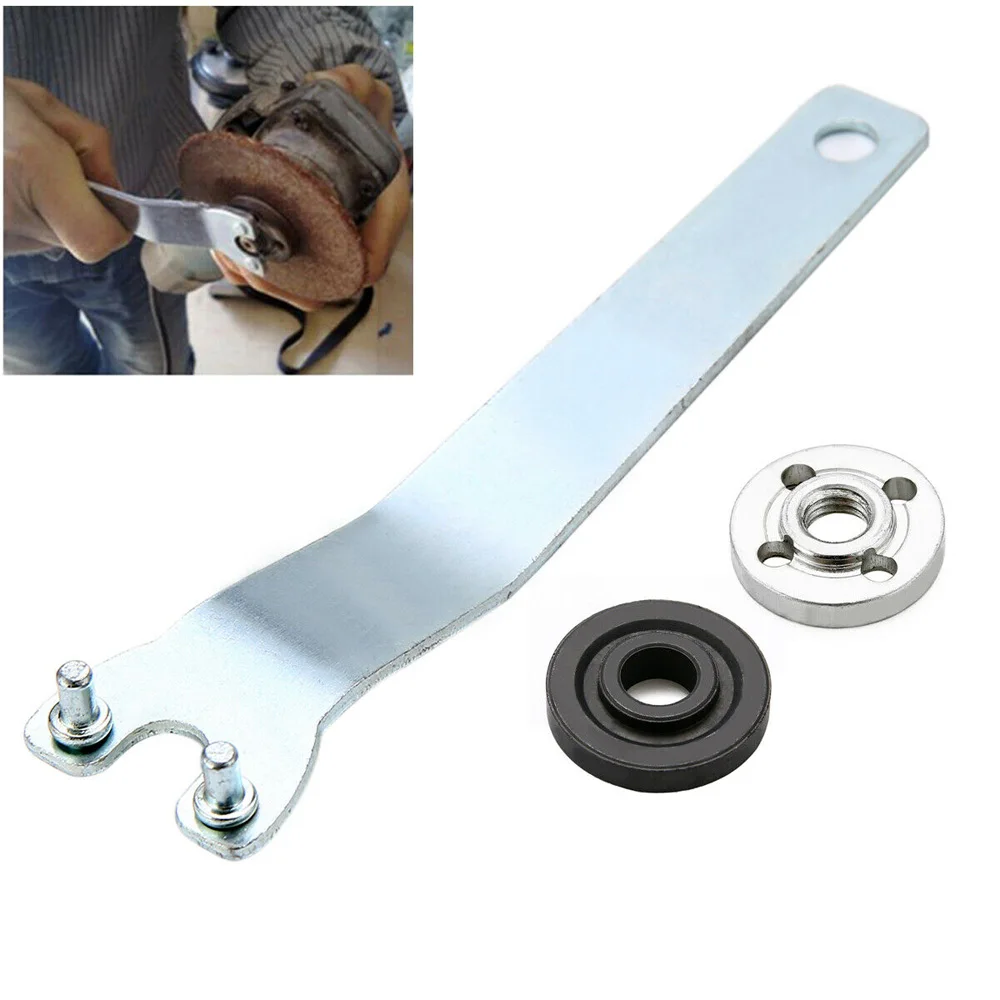 Angle Grinder Wrench Spanner Key Kit M10 Thread Outer Lock Flange Nut Set For Electric Grinder Accessories