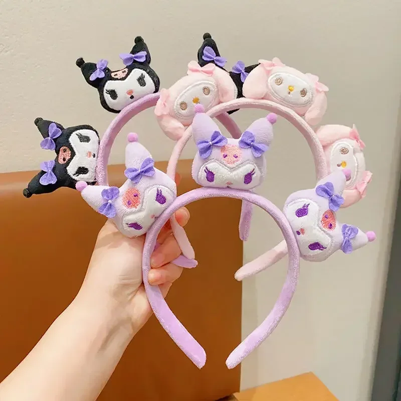 

Sweet Kawaii Sanrio Anime Kuromi Cinnamoroll Plush Doll Hairclip Cute Cartoon My Melody Ins Headwear Decoration Y2k Gifts