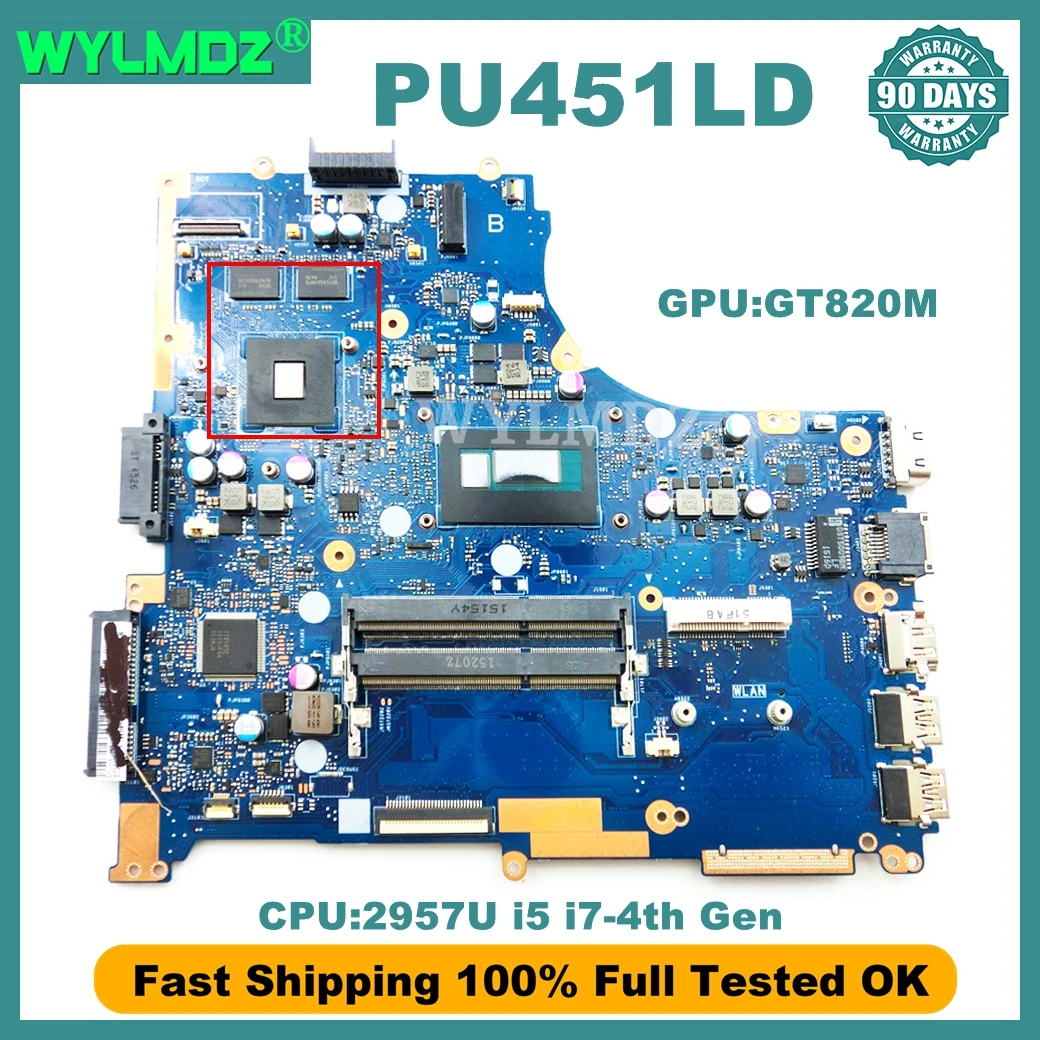 pu451ld-メインボード-asus-プロ-pu451ld-pro451ld-pu451l-pro451l-ノートパソコンのマザーボード-2957u-i5-i7-4th-世代-cpu-gt820m-gpu