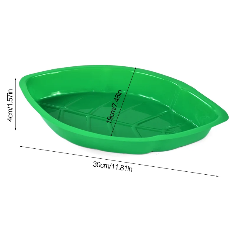 2/4/6 stücke grüne Palm blatt platte Popcorn Süßigkeiten Kekse Essen Tablett Platte für Hawaii Sommer Luau Geburtstag Hochzeits feier Dekorationen – Detail 4