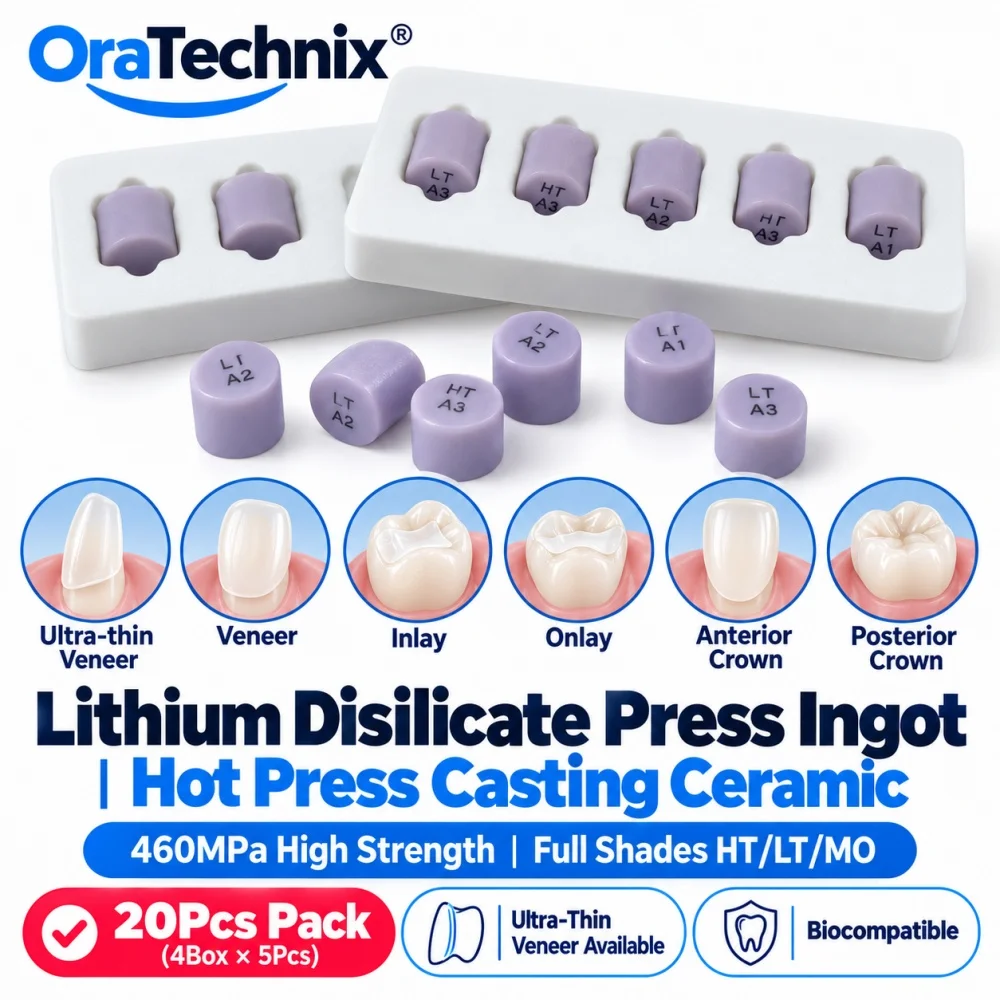 20Pcs Dental Press Ingot Ceramic Block HT/LT/MO for Ultra Thin Veneer Veneer Inlay Onlay Crown Dental Lab Restoration Material