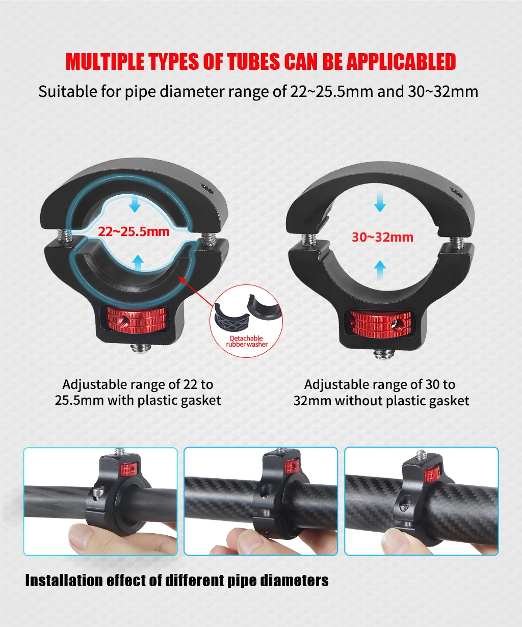 Verstärkte Fahrradlenkerhalterung 1/4 Schraube für GoPro 13 12 Insta360 X5 X4 DJI OSMO 360 Kamera Handy Motorradhalter – Detail 3