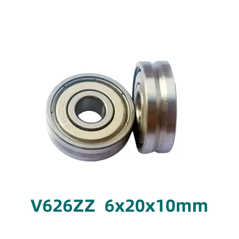 

50pcs V626ZZ V62010 6x20x10 mm V groove ball bearing guide track roller wheel bearing pulley bearing 6*20*10mm V626 ZZ