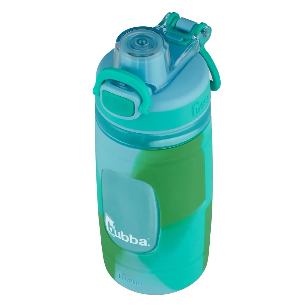 16 oz Teal and Green Plastic Water Bottle with Wide Mouth Lid for Kids Reusable Sports Water Bottle Leak Proof BPA Free Portable Drinking Bottle for School Outdoor Activities