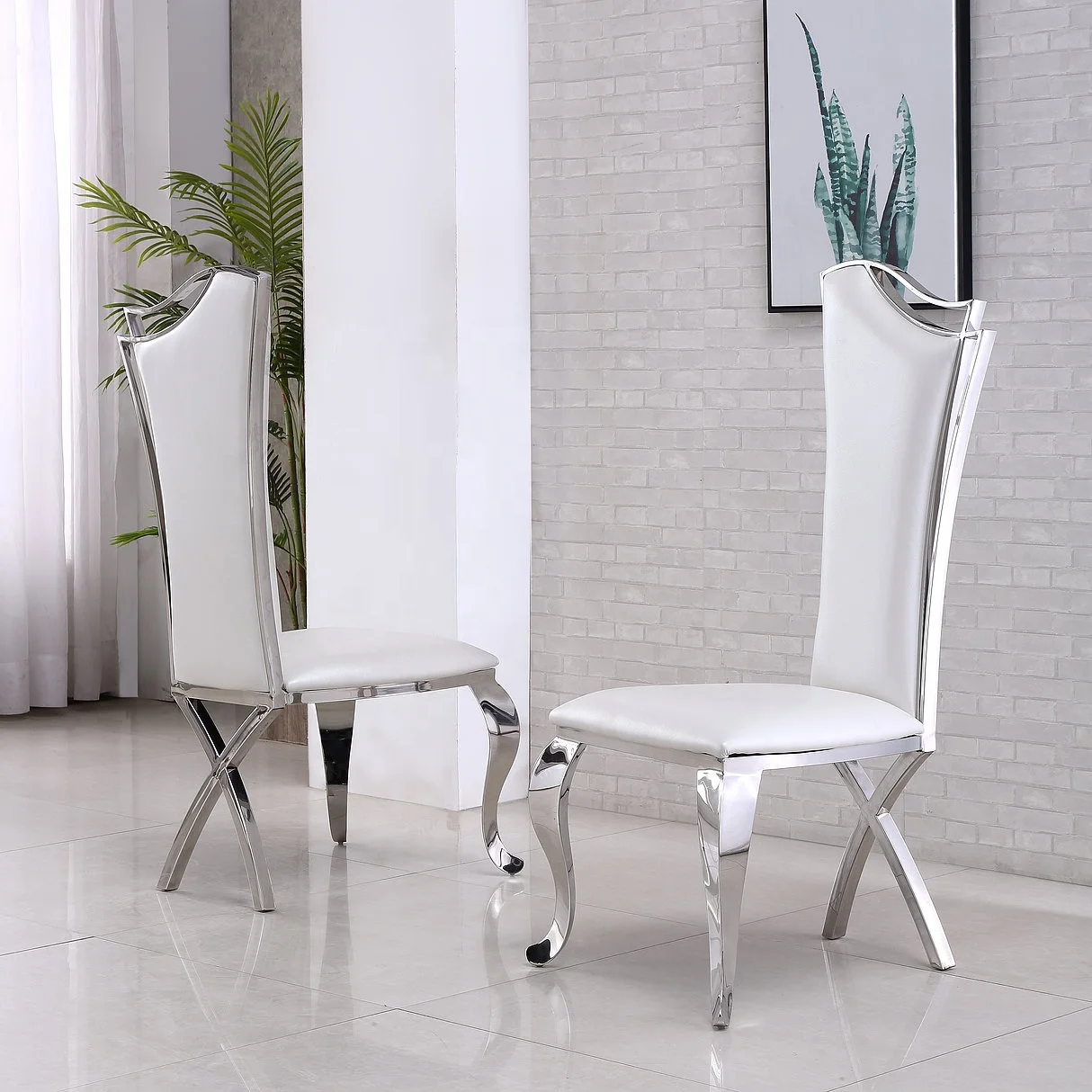 Modern hotel dining room side chair Luxury velves elegance modern golden stainless steel legs dining chairs