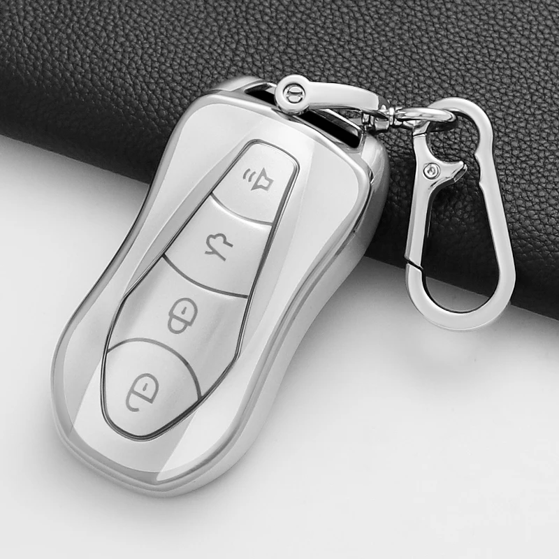 Soft TPU Car Key Case Cover Shell Fob For Geely Azkarra Tugella FY11 2019 2020 Atlas Pro New Emgrand GS X6 SUV EC7 Accessories