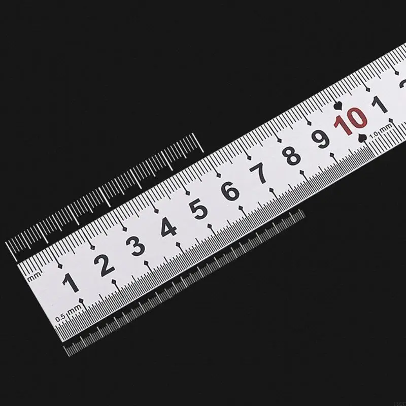 G92C Metal Straight Ruler Stainless Steel Ruler with Double Scale Measuring Tool