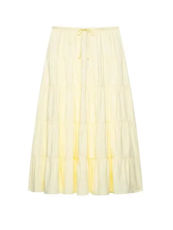 Sommer Neue Sle frauen Dr mit Knoten Layered Spleißen Hohe Taille Langen Rock Pendeln Sle Polyester Faser