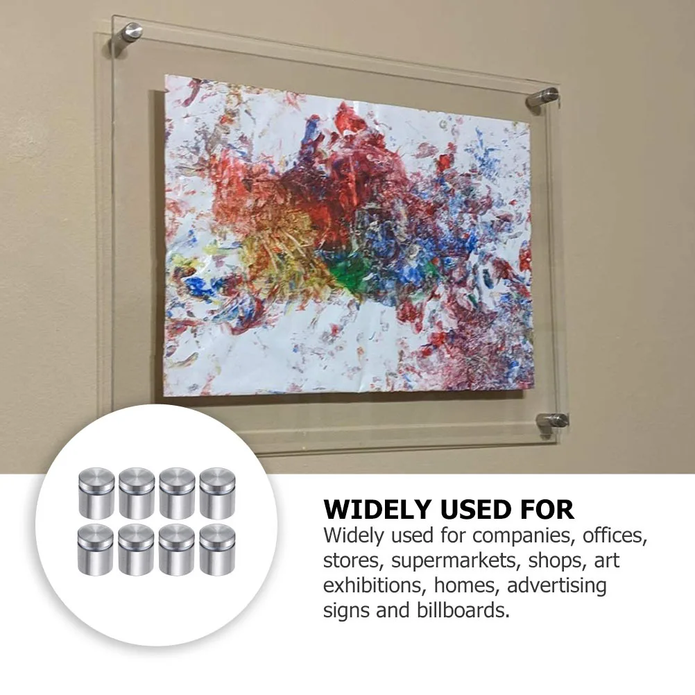 

8Pcs Advertising Nails Stainless Steel Rustproof Decorative Screws for Supermarket Sign Standoff Sign Standoff