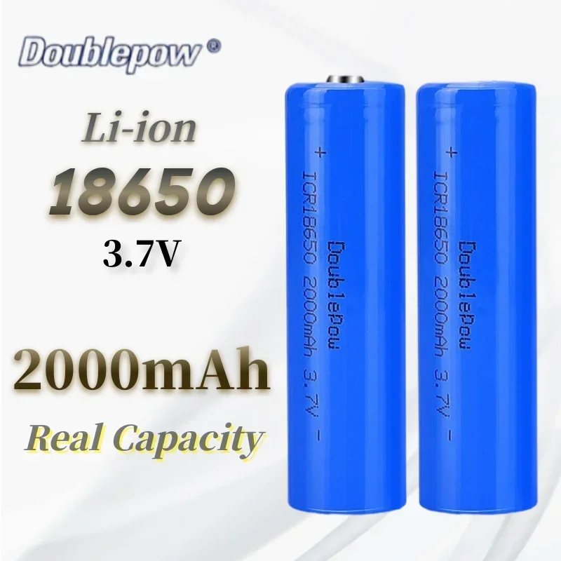 2000mAh 3.7V 18650 Lithium Rechargeable Battery Full Capacity 18650 배터리 for Small Fan Strong Light Flashlight Lamp