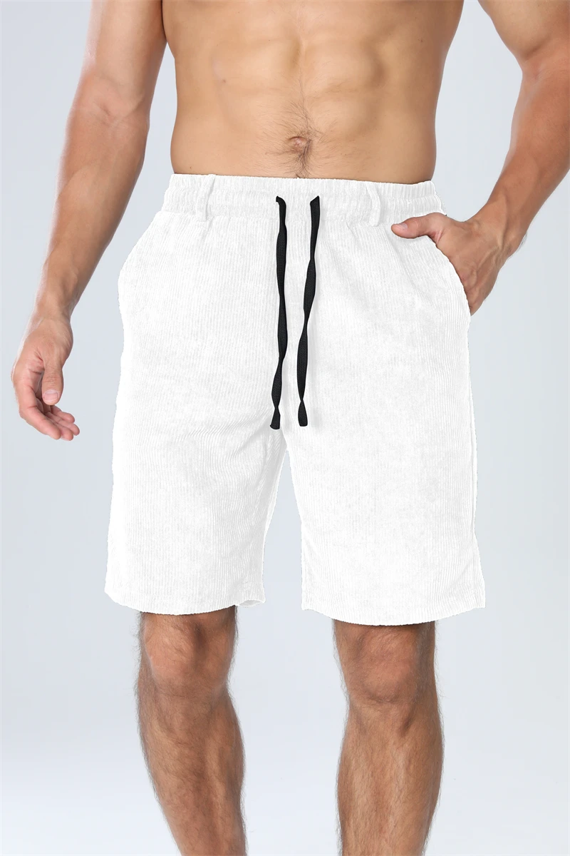 

2025 винтажные шорты, мужские летние модные вельветовые шорты в стиле ретро, мужские повседневные однотонные шорты, спортивные дышащие спортивные штаны