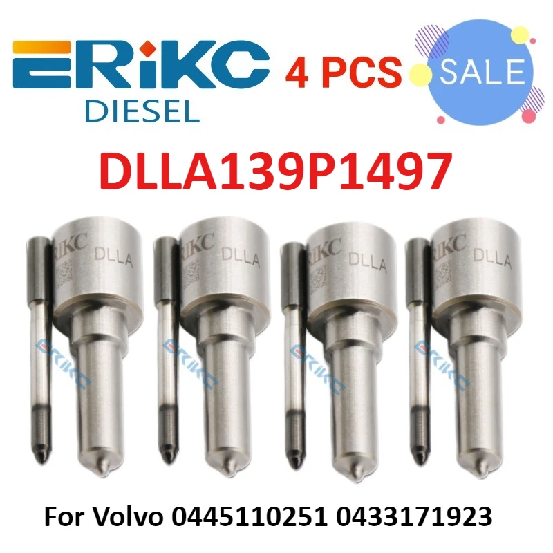 

4 PCS Diesel Engine Nozzle DLLA 139 P 1497 DLLA139P1497 Jet Spray Nozzle DLLA 139P 1497 for Volvo 0445110251 0433171923