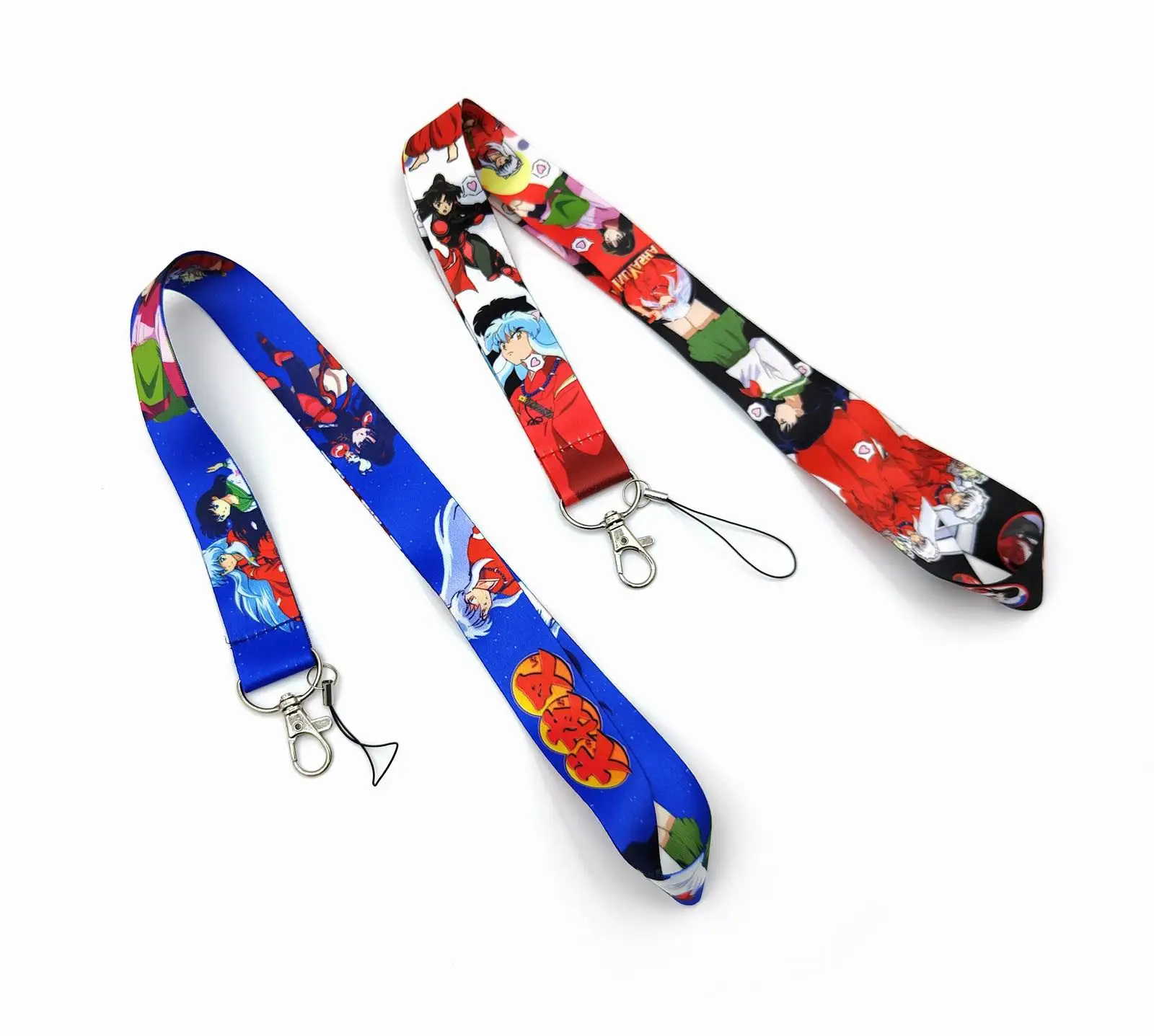 New 100pcs Japan Anime Inuyasha  Lanyard Keychain For Keys Badge ID Mobile Phone Key Rings  Neck Straps Accessories