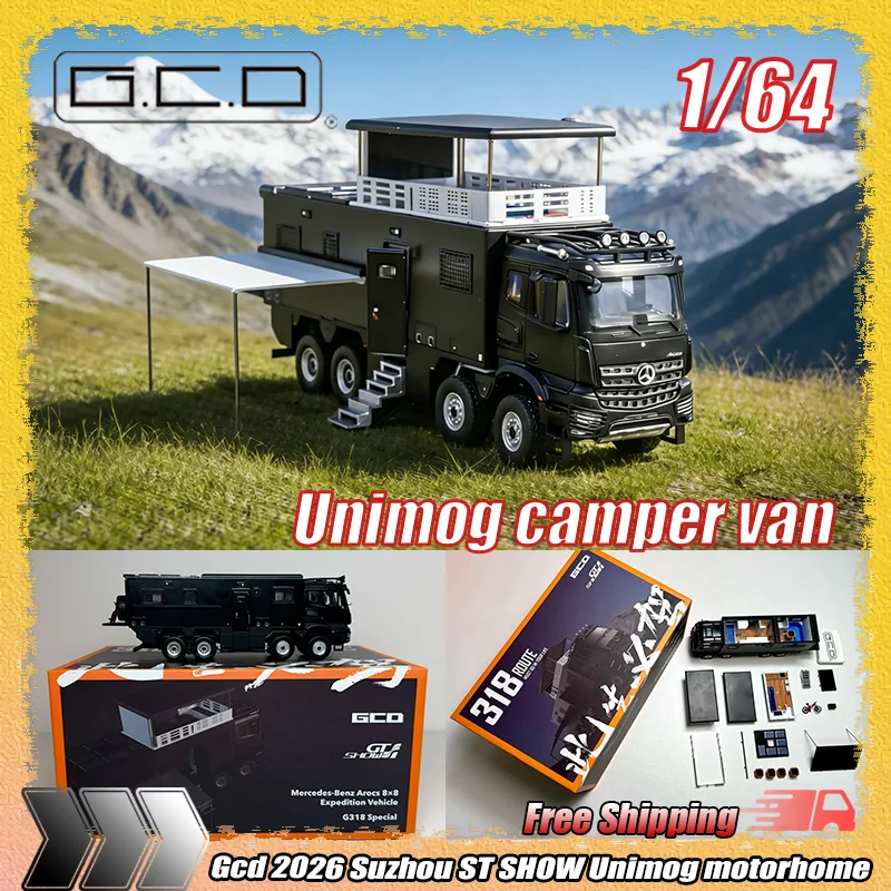 

New 1:64 Gcd(I Will Definitely Drive The 318 Series This Year)Unimog Camper Van 2026 Suzhou St Show Exhibition Version Toy Gifts