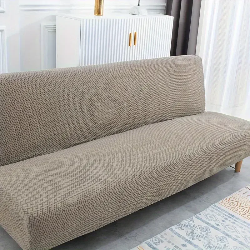 Jacquard Sofa Bed Cover 1/2/3 Seater Elastic Armless Folding Sofa Slipcovers for Living Room Stretch Couch Covers Protector