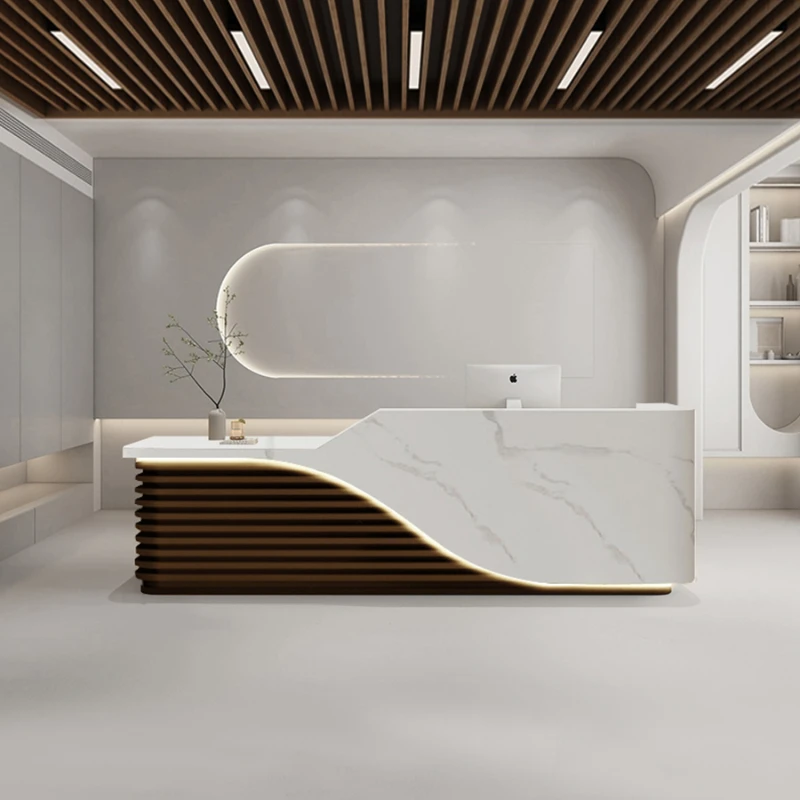 Modern Counter Reception Desks Checkout Salon Shop Console Rostrum Reception Desks Restaurant Scrivania Minimalist Furniture